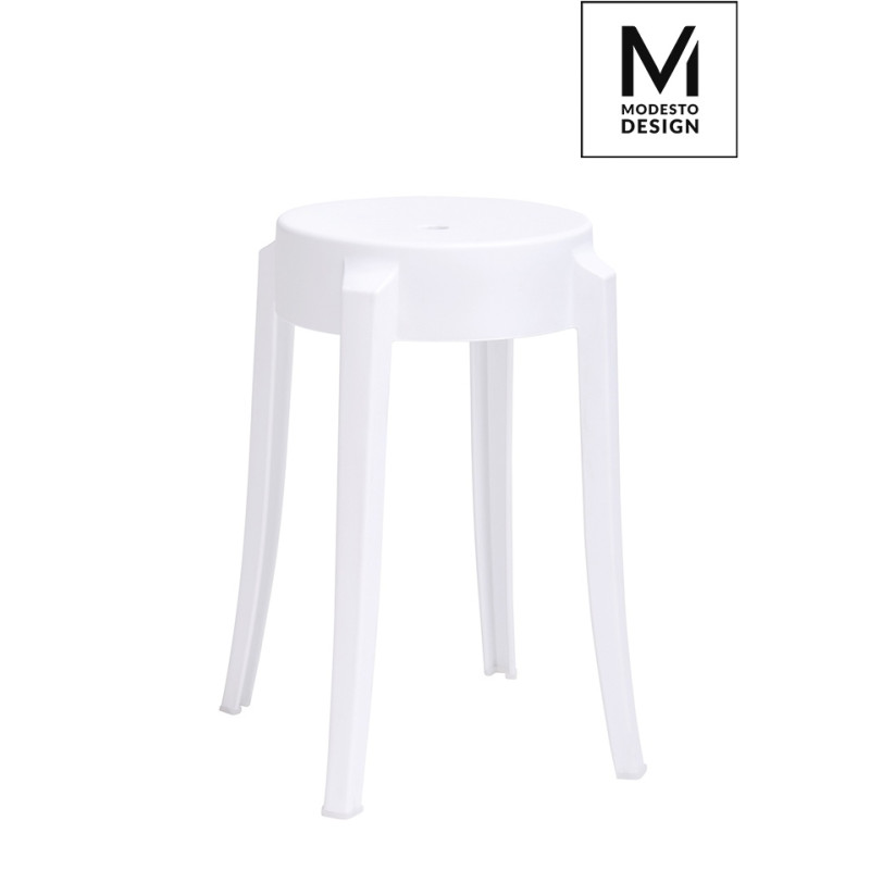 C1070.WHITE MODESTO stołek CALMAR 46 biały - polipropylen King Home