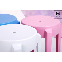 C1070.WHITE MODESTO stołek CALMAR 46 biały - polipropylen King Home