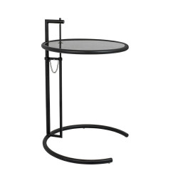 GT-08_BLACK Stolik GREY czarny - metal, szkło King Home