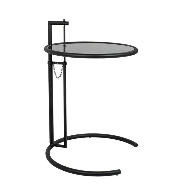 GT-08_BLACK Stolik GREY czarny - metal, szkło King Home