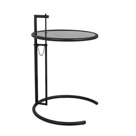 GT-08_BLACK Stolik GREY czarny - metal, szkło King Home