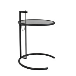 GT-08_BLACK Stolik GREY czarny - metal, szkło King Home