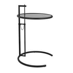 GT-08_BLACK Stolik GREY czarny - metal, szkło King Home