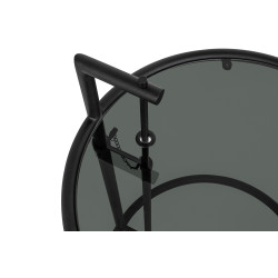 GT-08_BLACK Stolik GREY czarny - metal, szkło King Home