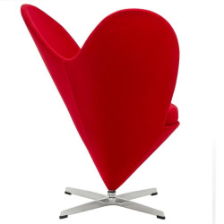 JH084.RED Fotel SERCE czerwony - włókno szklane, wełna, podstawa aluminiowa King Home