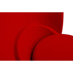 JH084.RED Fotel SERCE czerwony - włókno szklane, wełna, podstawa aluminiowa King Home
