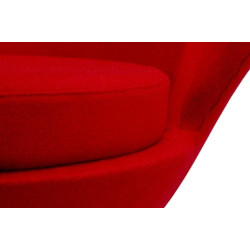 JH084.RED Fotel SERCE czerwony - włókno szklane, wełna, podstawa aluminiowa King Home