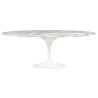 RT-335V.ARABESCATO Stół TULIP ELLIPSE MARBLE ARABESCATO  - biały - blat owalny marmurowy, metal King Home