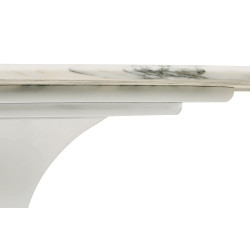 RT-335V.ARABESCATO Stół TULIP ELLIPSE MARBLE ARABESCATO  - biały - blat owalny marmurowy, metal King Home