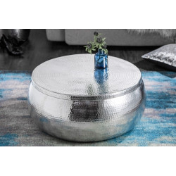 40232 INVICTA stolik kawowy ORIENT STORAGE - 70cm, aluminum, metal, srebrny King Home