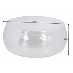 40232 INVICTA stolik kawowy ORIENT STORAGE - 70cm, aluminum, metal, srebrny King Home