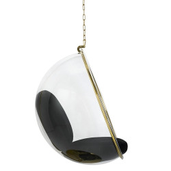 JH-200.GOLD Fotel wiszący BUBBLE GOLD VELVET poduszka czarna King Home