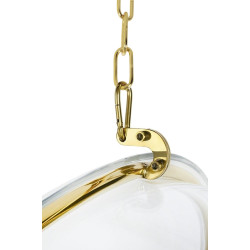 JH-200.GOLD Fotel wiszący BUBBLE GOLD VELVET poduszka czarna King Home