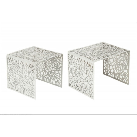 38965 INVICTA zestaw stolików ABSTRACT srebrny - aluminium King Home