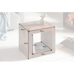 40888 INVICTA stolik JAKARTA 45 cm  - drewno z recyklingu King Home