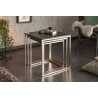 37116 INVICTA zestaw stolików NEW ELEMENTS czarny - MDF, podstawa chromowana King Home